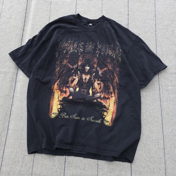 Vintage Other - Vintage Cradle of Filth 2000s T-shirt Nightmare Coming Band Y2K L Metal Black